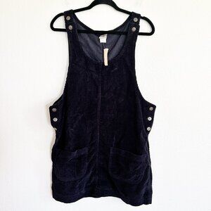 Vintage County Seat Corduroy Overall Skirt L Navy Blue Bibs Jumper NEW